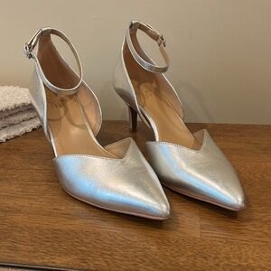Naturalizer Silver Ankle Strap Heels